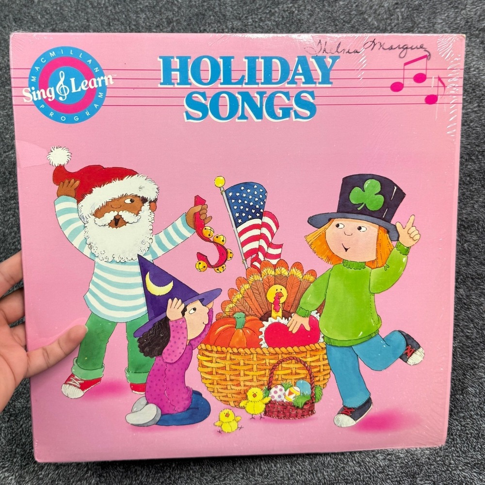 Macmillan Sing & Learn Holiday Songs Vinyl LP Record 1987 with Activity Booklet